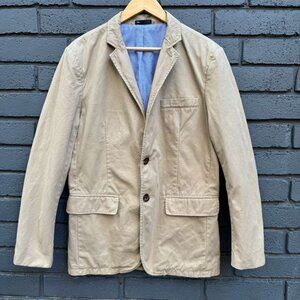 VTG Y2K Gap Men Khaki Blazer Jacket Tan 100% Cotton 2 Button Sport Coat S Office